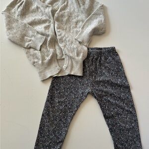 Jamie Kay Gray Cardigan and  Floral Leggings